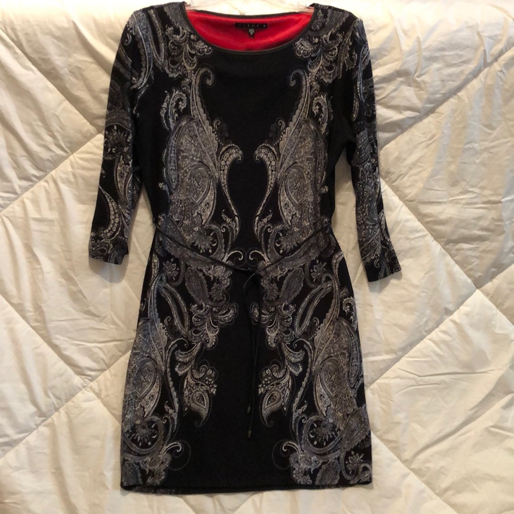Tiana B. Sweater Dress w/ Faux Leather Accents